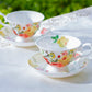 Gracie Bone China Yellow Bird Rose Garden Bone China Tea Cup and Saucer