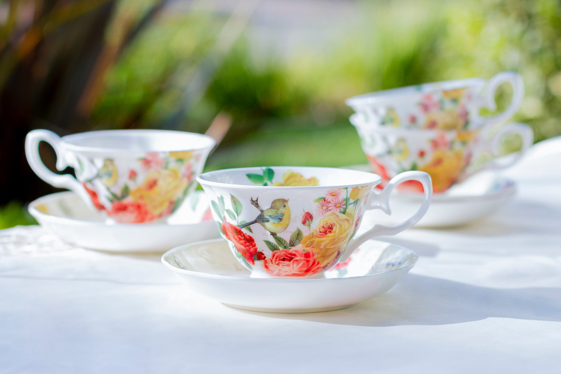 Yellow Bird Tea Cup Gracie Bone China