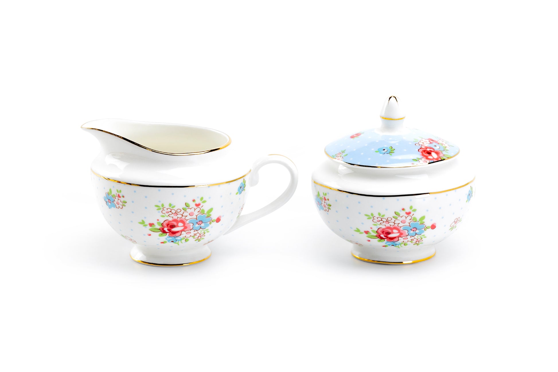 Stechcol Gracie Bone China Baby Blue Katie Rose Bone China Sugar & Creamer Set