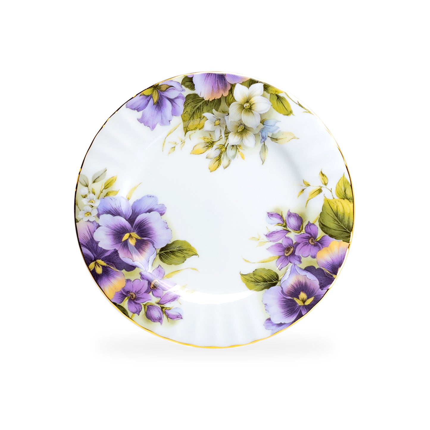 Purple Pansy Bone China 11-Piece Tea Set