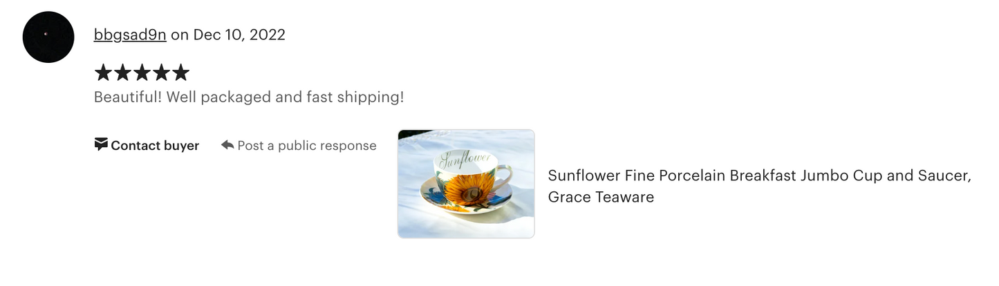 Sunflower Fine Porcelain Jumbo Cup and Saucer