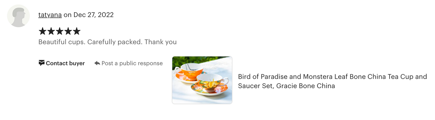 Bird of Paradise and Monstera Leaf Bone China Tea Cup and Saucer