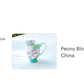 Peony Bloom Blue Bone China Mug