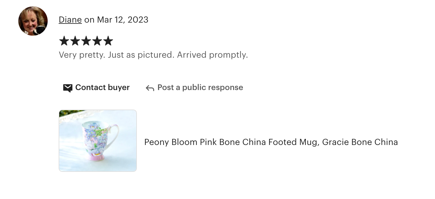 Peony Bloom Pink Bone China Mug