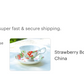 Strawberry Bone China Tea Cup and Saucer
