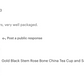 Gold Black Stem Rose Bone China Tea Cup and Saucer