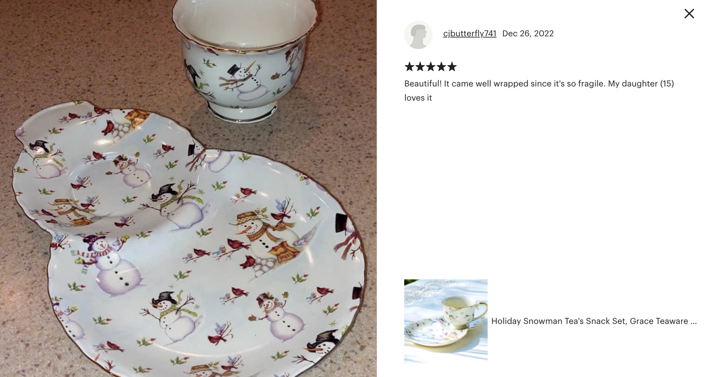 Holiday Snowmen Tea Snack Set