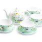 Stechcol Gracie Bone China Summer Meadow Mint Tea Set