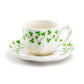 Grace Teaware Shamrock Fine Porcelain Tea Cup and Saucer