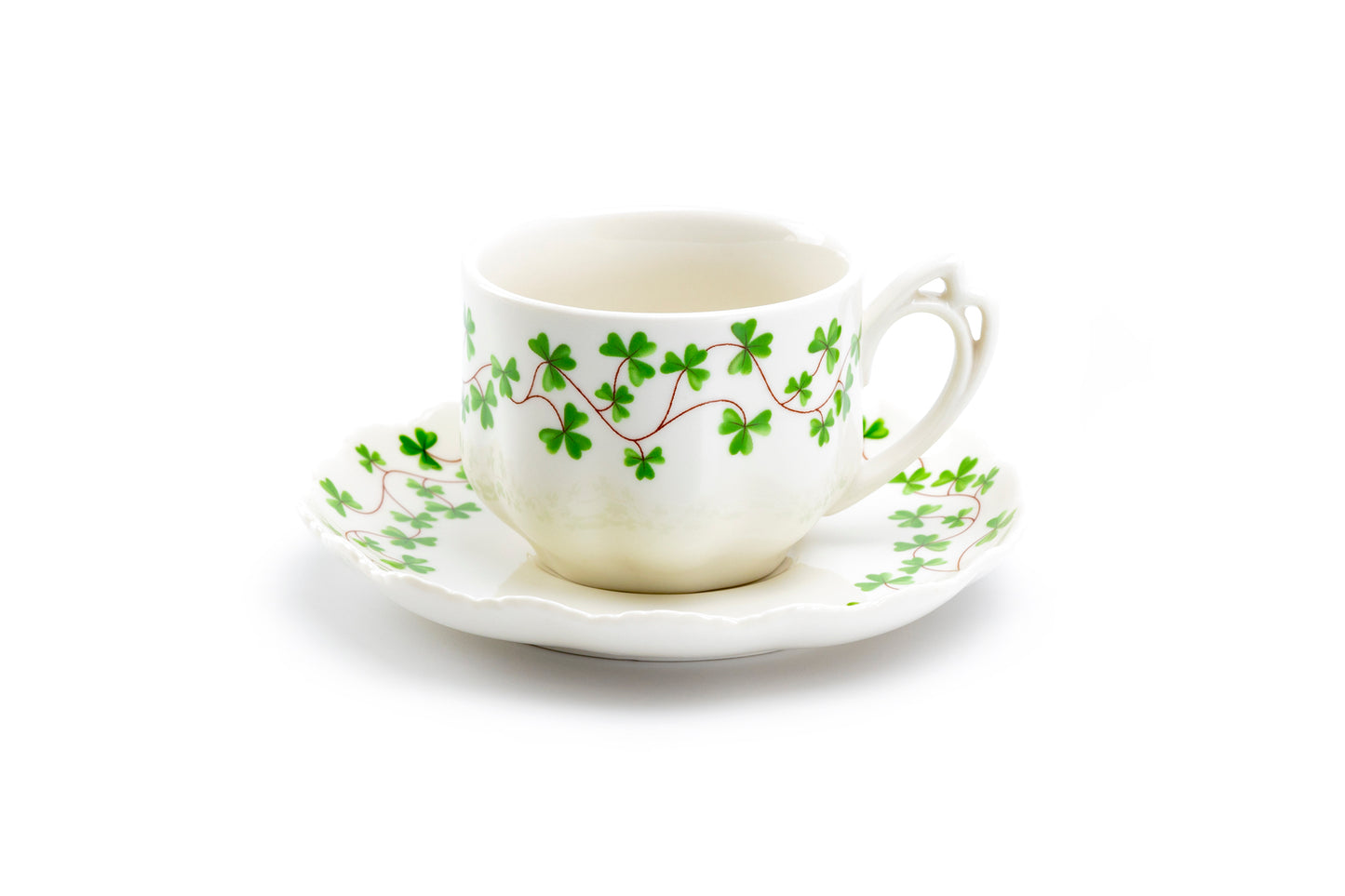 Grace Teaware Shamrock Fine Porcelain Tea Cup and Saucer