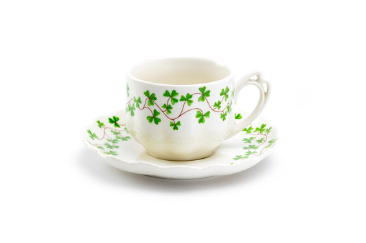 Grace Teaware Shamrock Fine Porcelain Tea Cup and Saucer