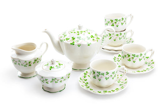 Grace Teaware Shamrock Fine Porcelain 11-Piece Tea Set
