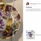 Purple Pansy Gold Bone China Tea Cup and Saucer