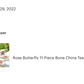Sandra's Rose with Butterflies Bone China 11-Piece Tea Set