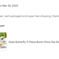 Sandra's Rose with Butterflies Bone China 11-Piece Tea Set