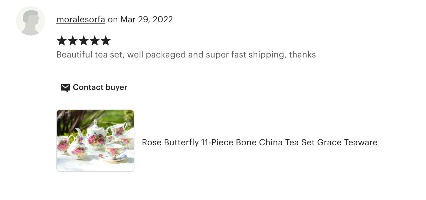 Sandra's Rose with Butterflies Bone China 11-Piece Tea Set