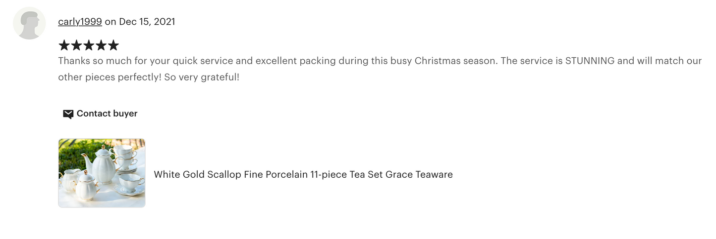 White Gold Scallop Fine Porcelain 11-Piece Tea Set