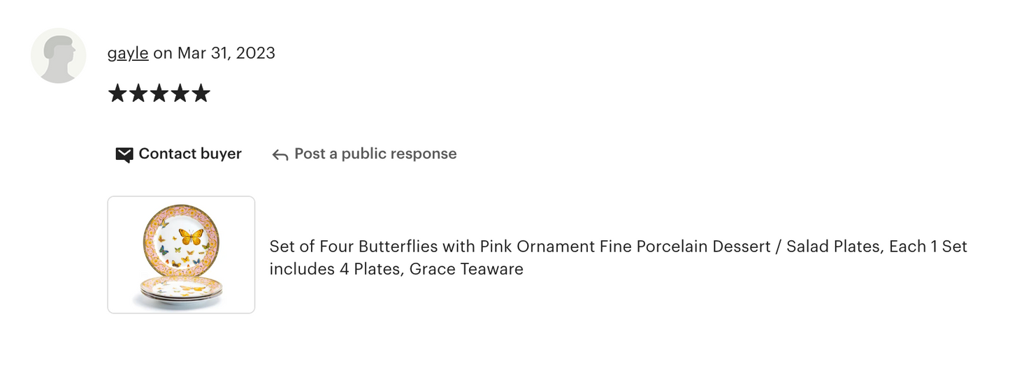 Butterflies with Pink Ornament Fine Porcelain Dessert/Dinner Plate