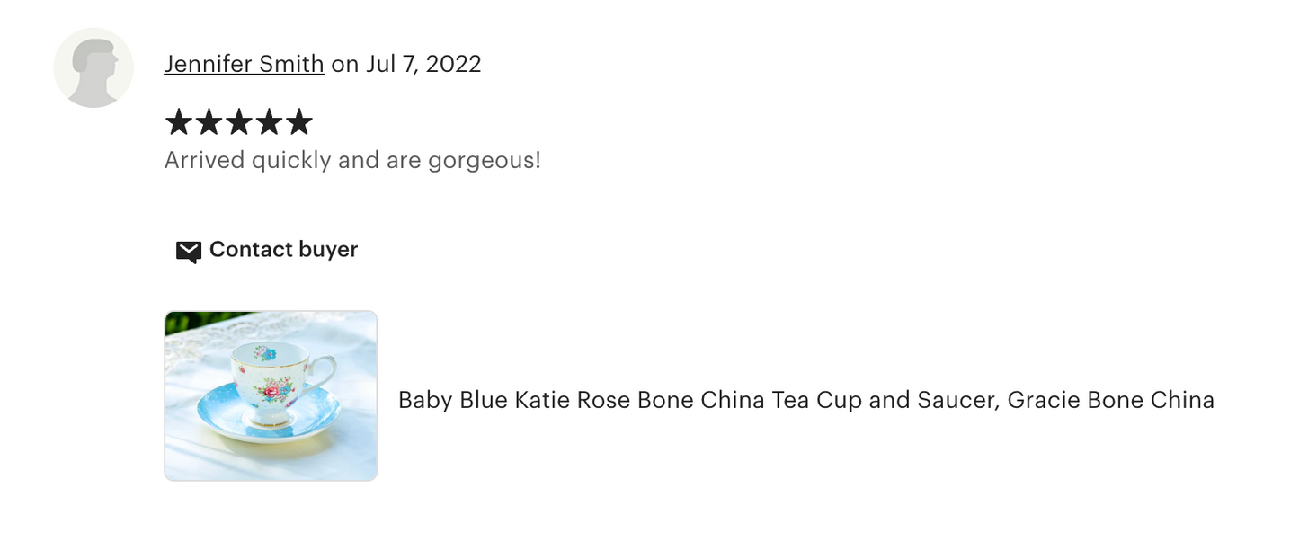 Baby Blue Katie Rose Bone China Tea Cup and Saucer