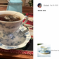 Blue Rose Toile Fine Porcelain Tea Cup and Saucer