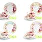 Peony and Strawberry Cream Bone China Tea Cup and Saucer